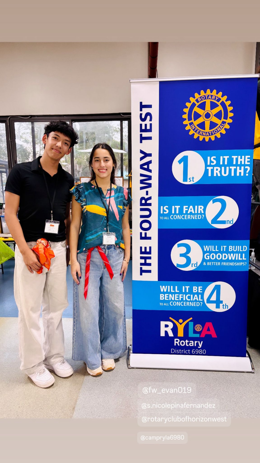 At RYLA with Rotary District 6980 — The Four-Way Test